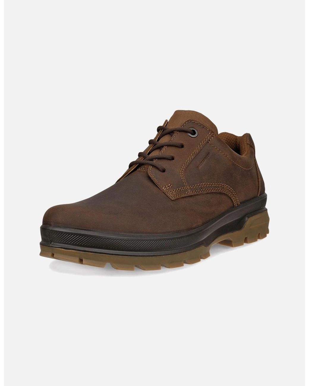 Ecco Brown Rugged Track Plain Toe Waterproof Walking Shoes for men