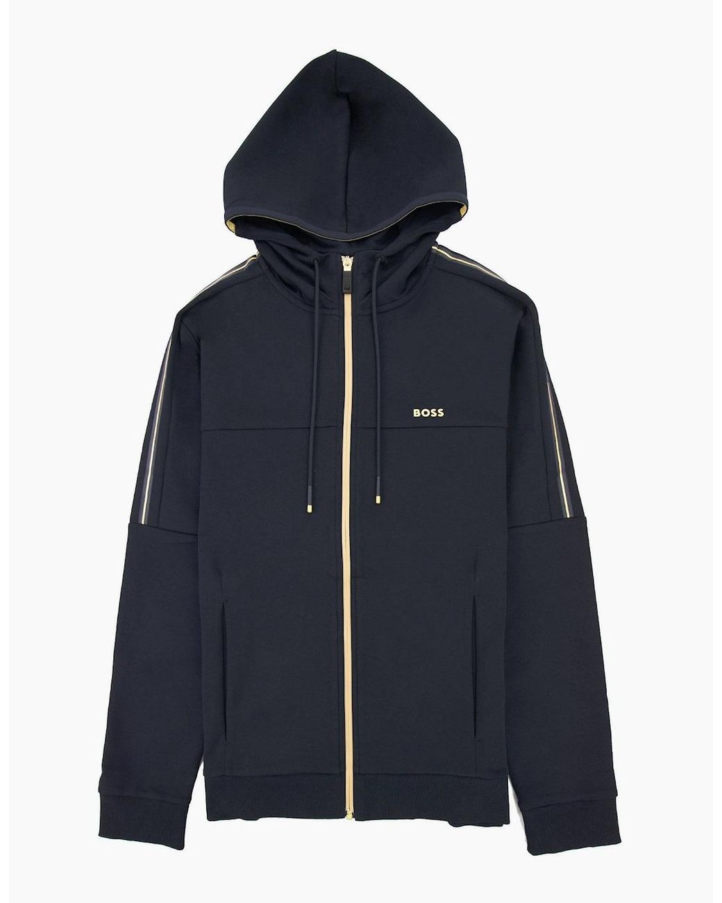 Boss Blue Saggy 1 Hoody Side Stripes for men