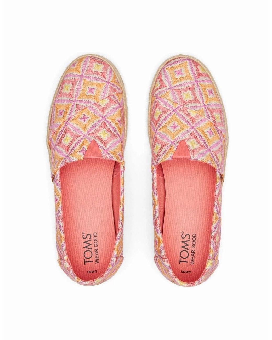TOMS Pink Alpargata Rope 2.0 Polyester Shell Espadrilles