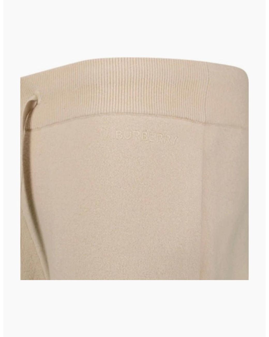 Burberry Natural 'Hunton' Knitted Cuffed Cashmere Sweatpants Soft Fawn for men