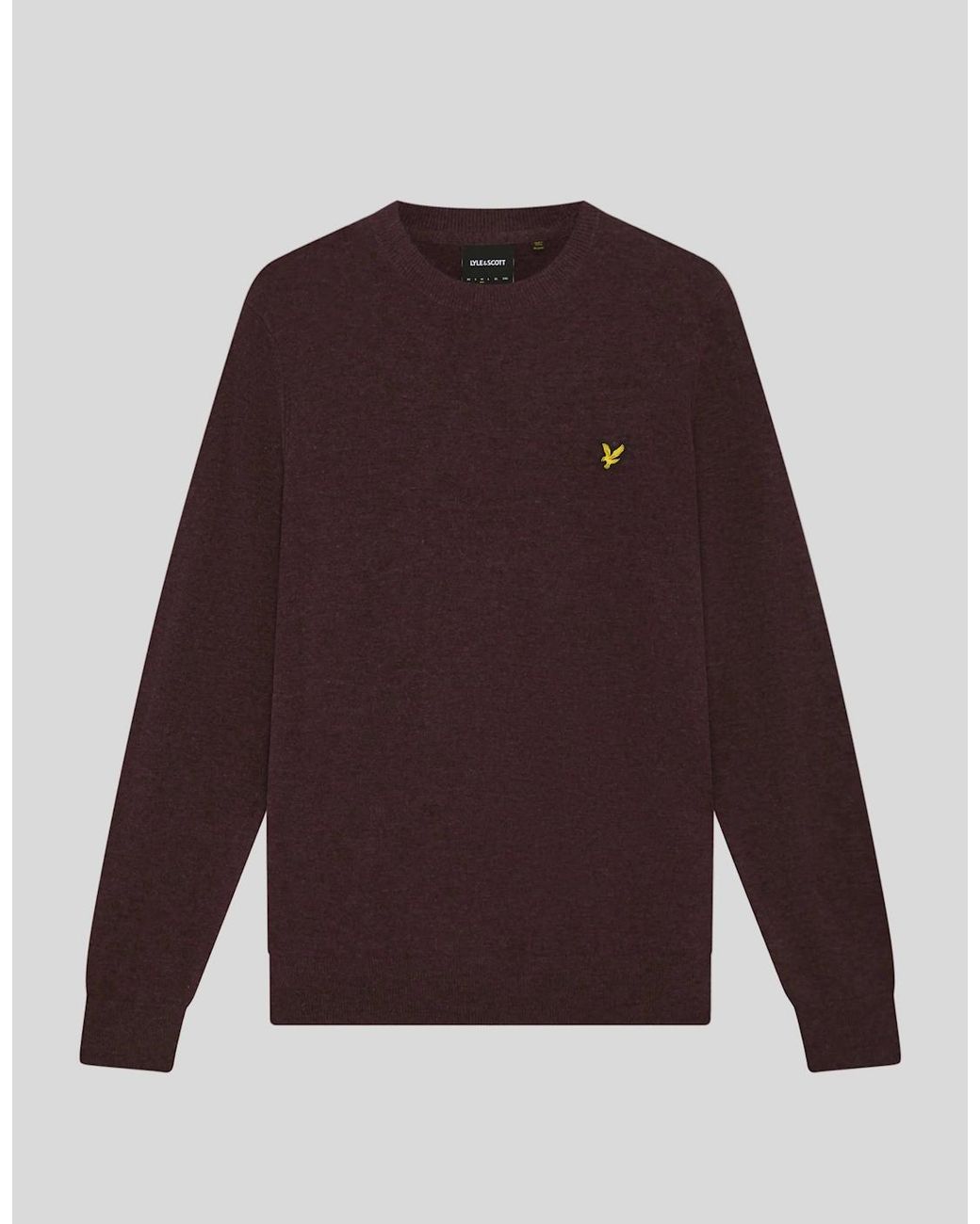 Lyle & Scott Purple Lambswool Blend Crew Neck Jumper for men