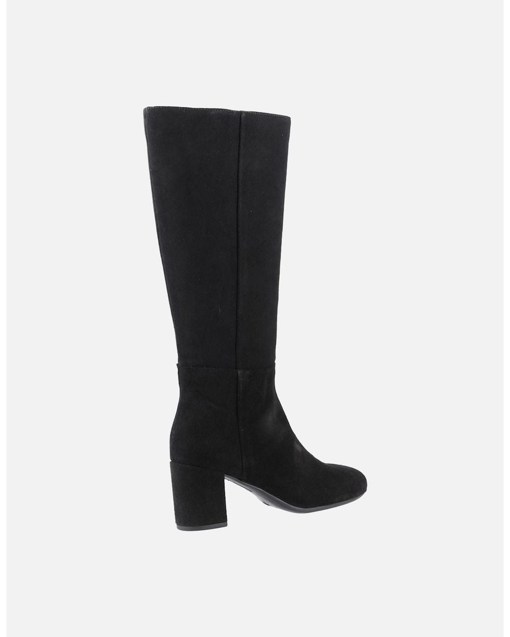Hush Puppies Black Oprah Suede Heeled Knee High Boots