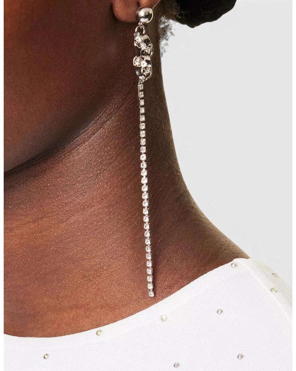 Justine Clenquet White Mia Palladium-Plated Brass Earrings