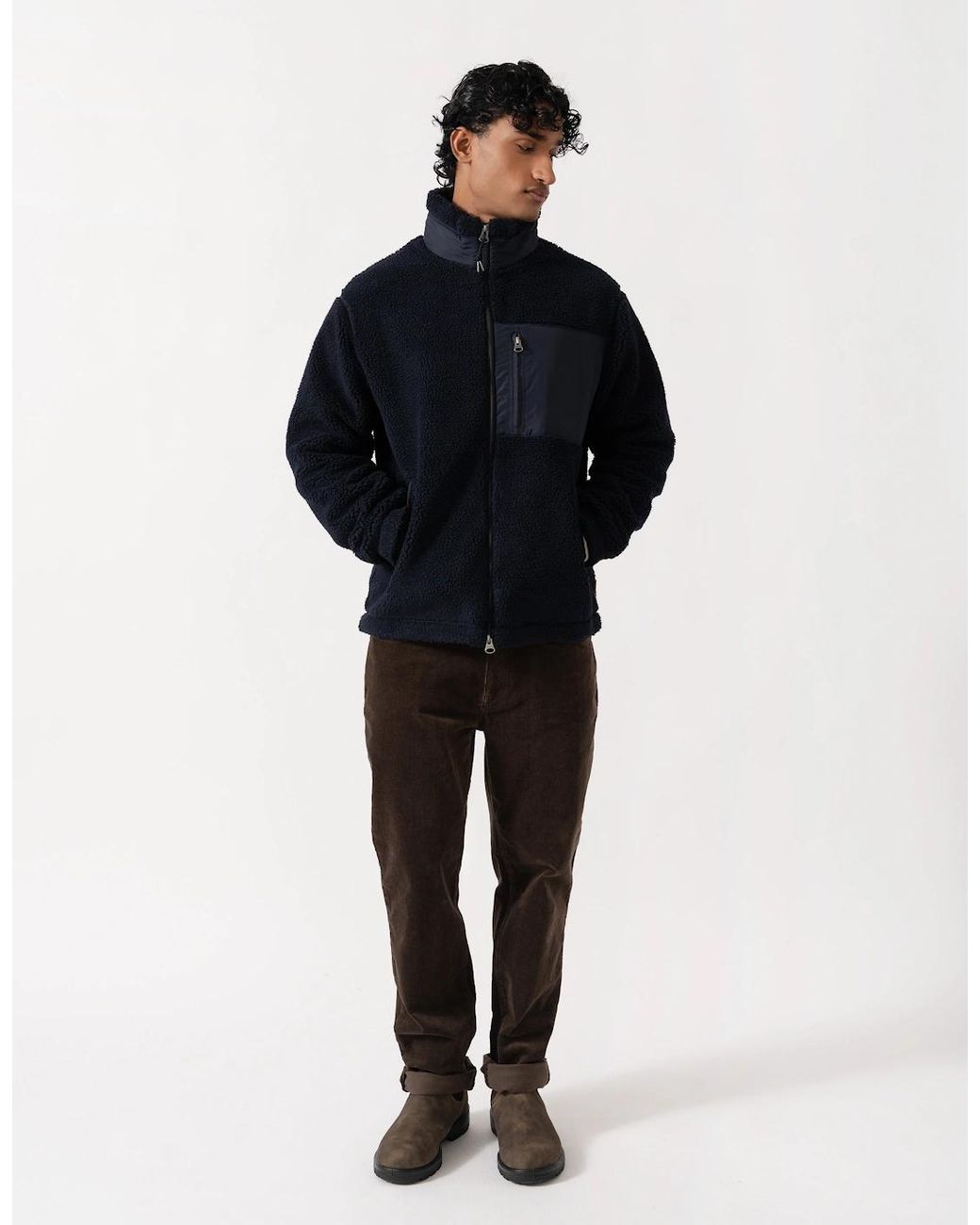 Gant Blue Patch Pocket Fleece Jacket for men