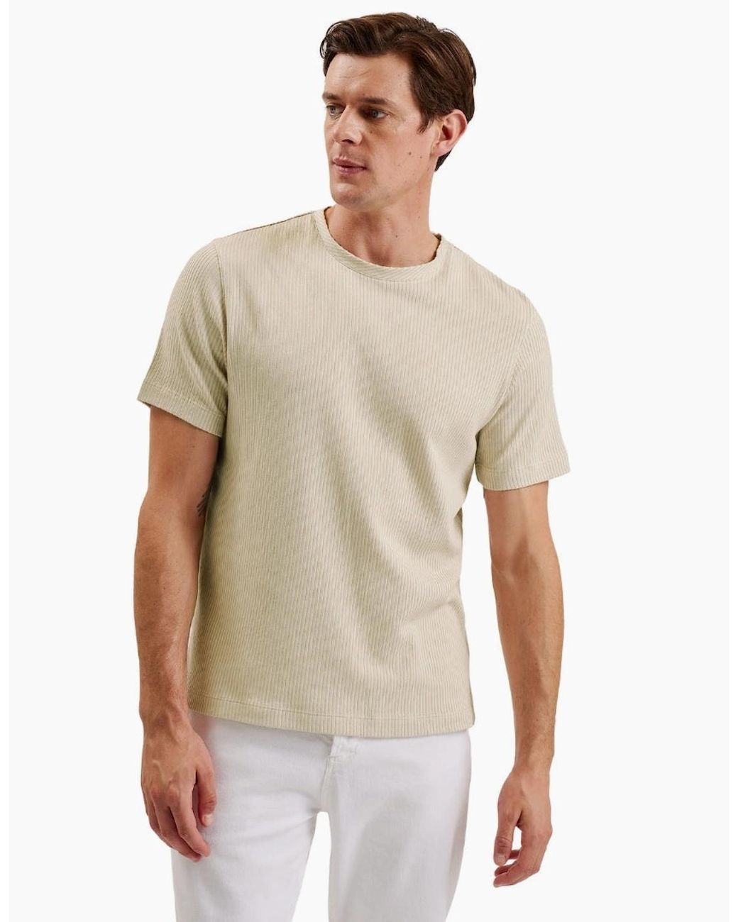 Ted Baker Natural Heynes Regular Fit Textured T-Shirt for men