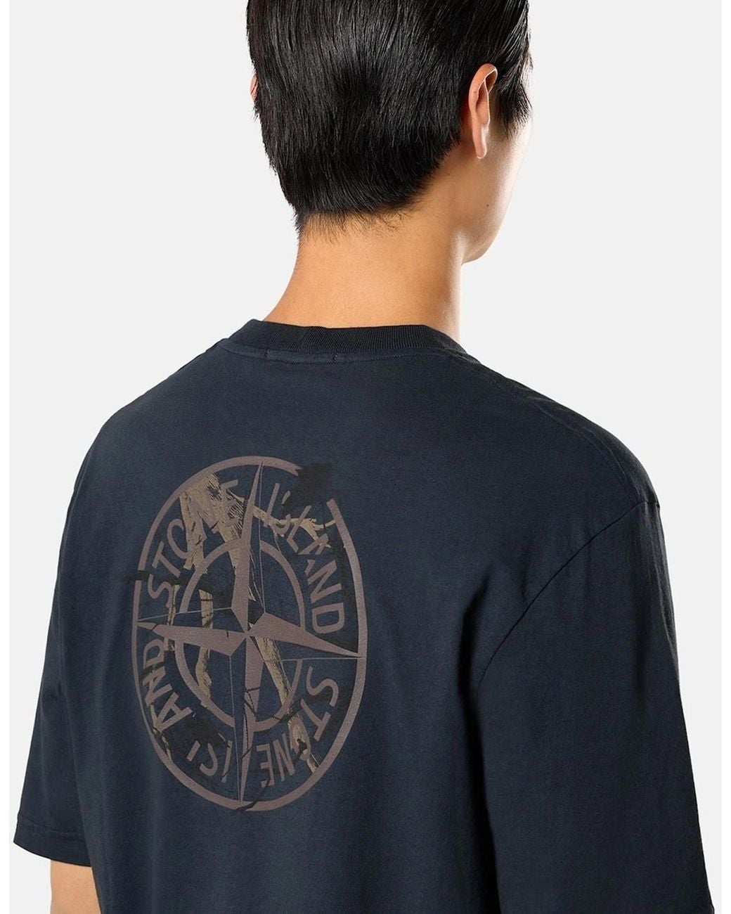 Stone Island Blue Branded 2100001 T Shirt for men