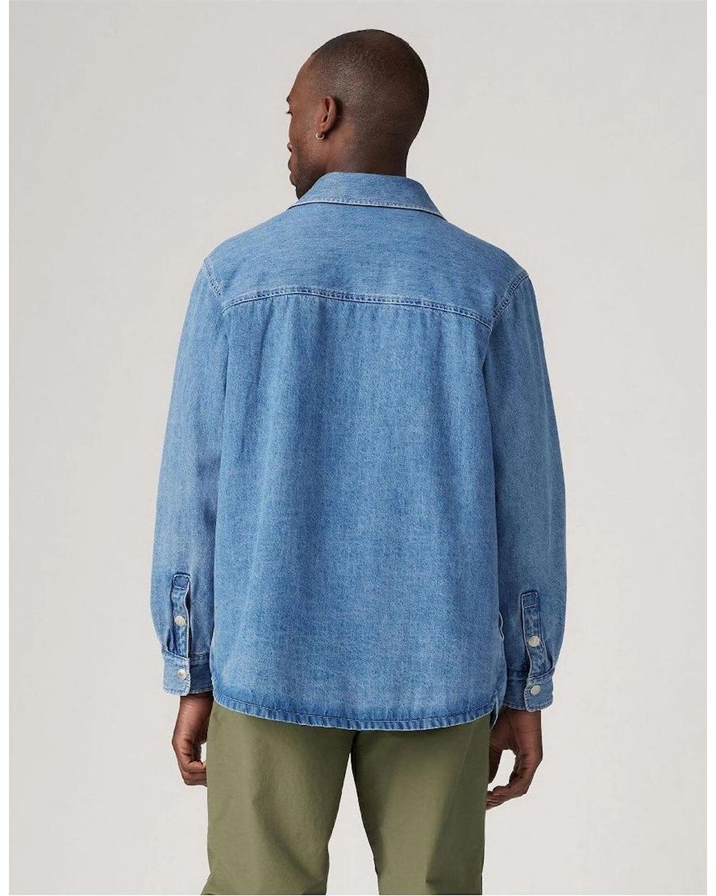 Levi's Blue Levi's Bryant Snap Button Solid Patterned Overshirt for men