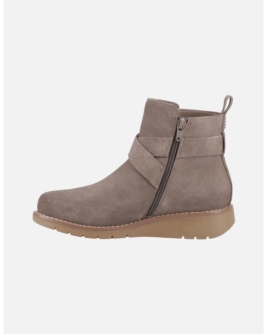 Hush Puppies Natural Lyra Suede Taupe Winter Ankle Boots