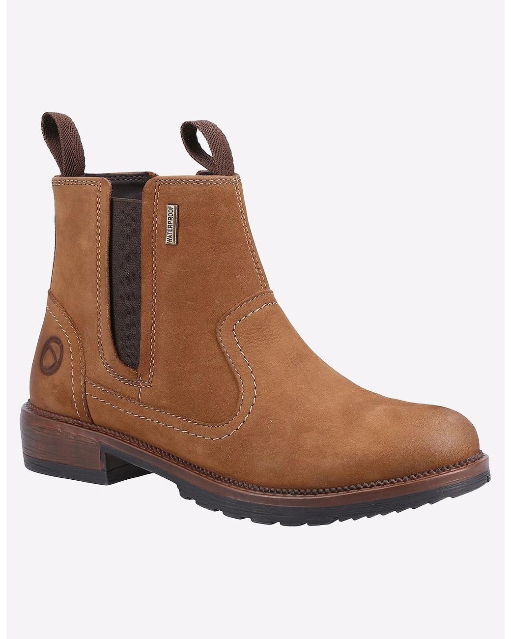 Cotswold Brown Laverton Memory Foam Leather Boots Tan