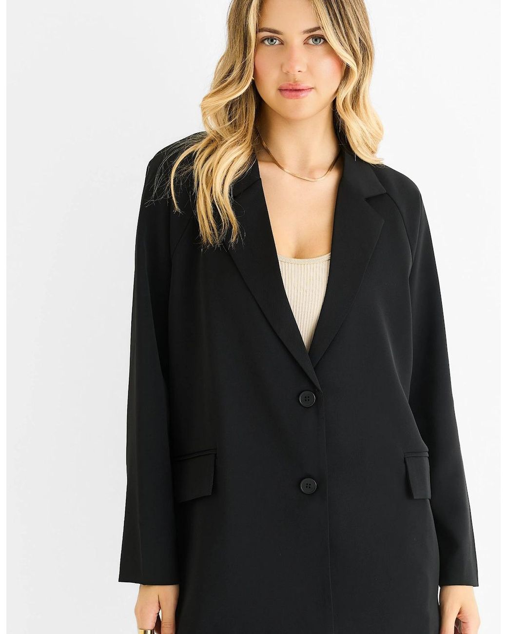 Gini London Blue Tailoring Oversized Draped Blazer