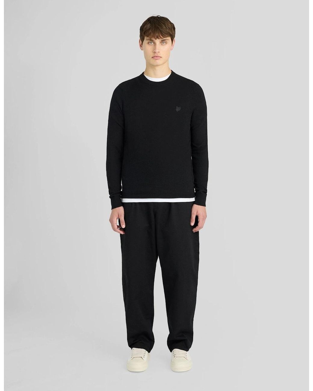 Lyle & Scott Black Pure Lambswool Crew Neck Jumper for men