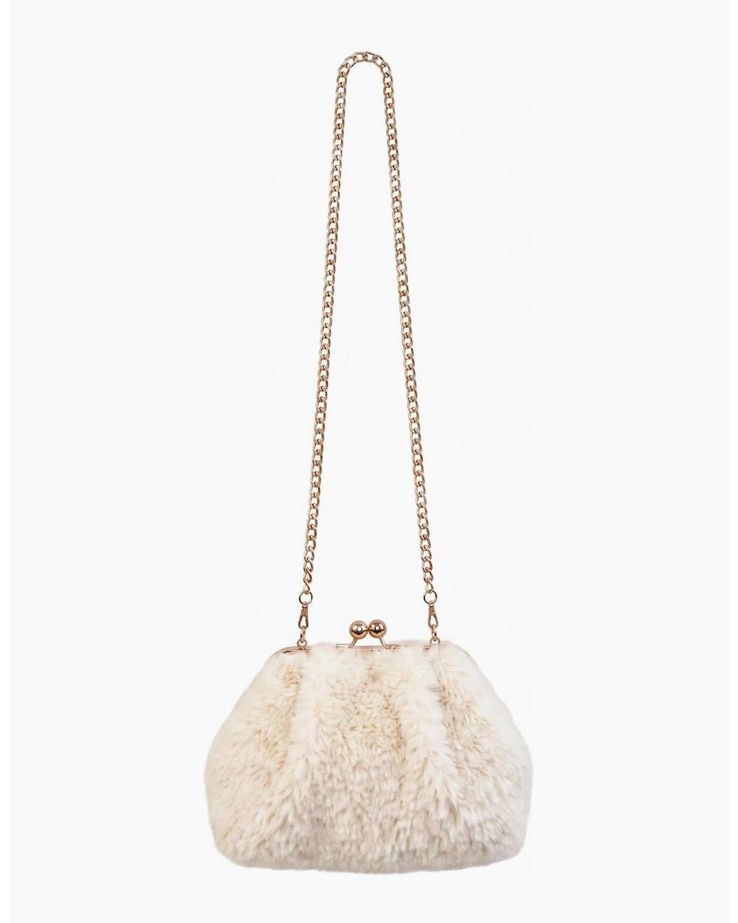 Nooki Design Natural Booba Faux Fur Clutch Bag