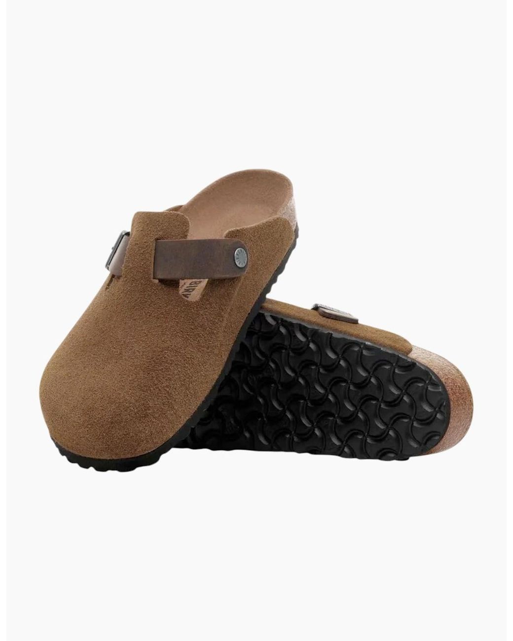 Birkenstock Boston Brown Suede Sandals for men