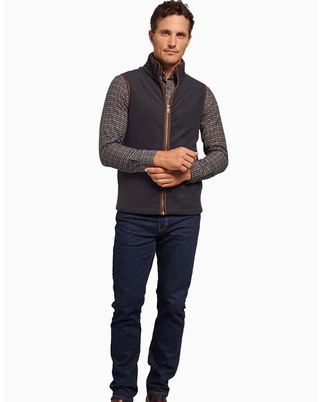 Holland Cooper Blue Country Fleece Gilet Ink for men