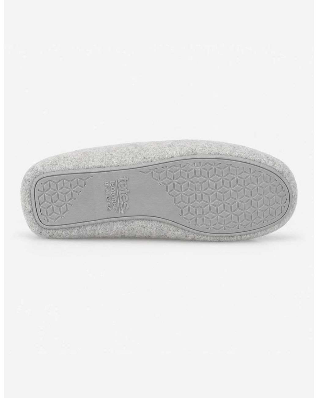 Totes Gray Isotoner Brushed Marl Moccasin Slippers Moccasins