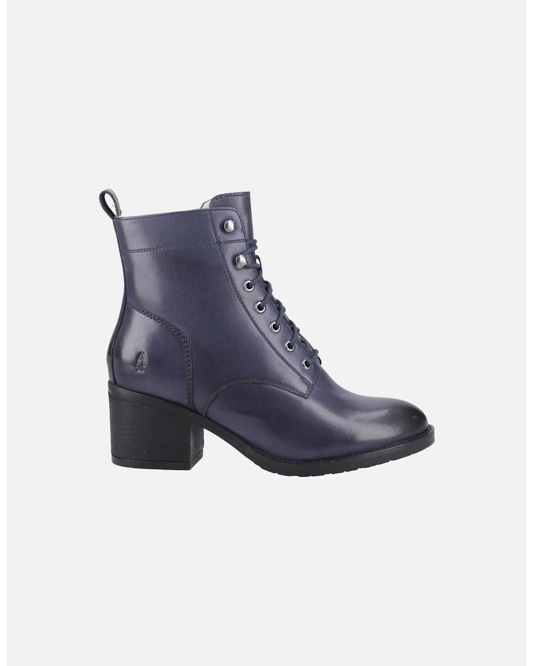Hush Puppies Blue Harriet Leather Heeled Ankle Boots