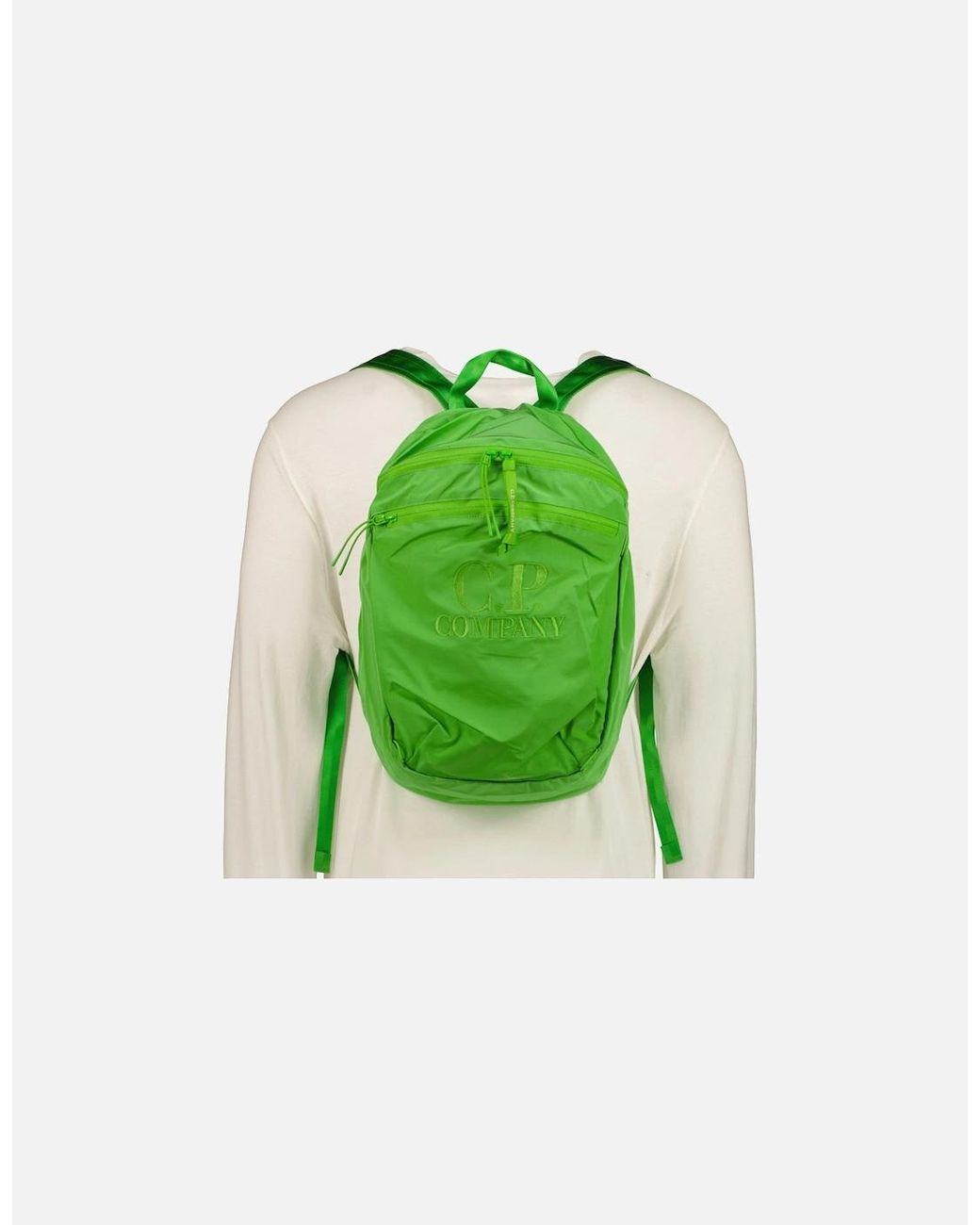 C P Company Green Chrome-R Logo Backpack for men