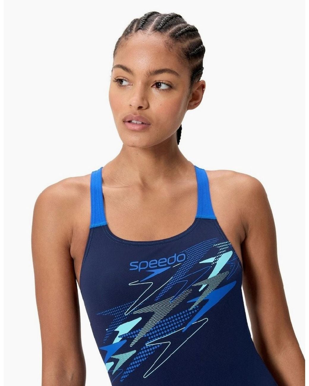 Speedo Blue Ladies Medley Logo One Piece Swimsuit