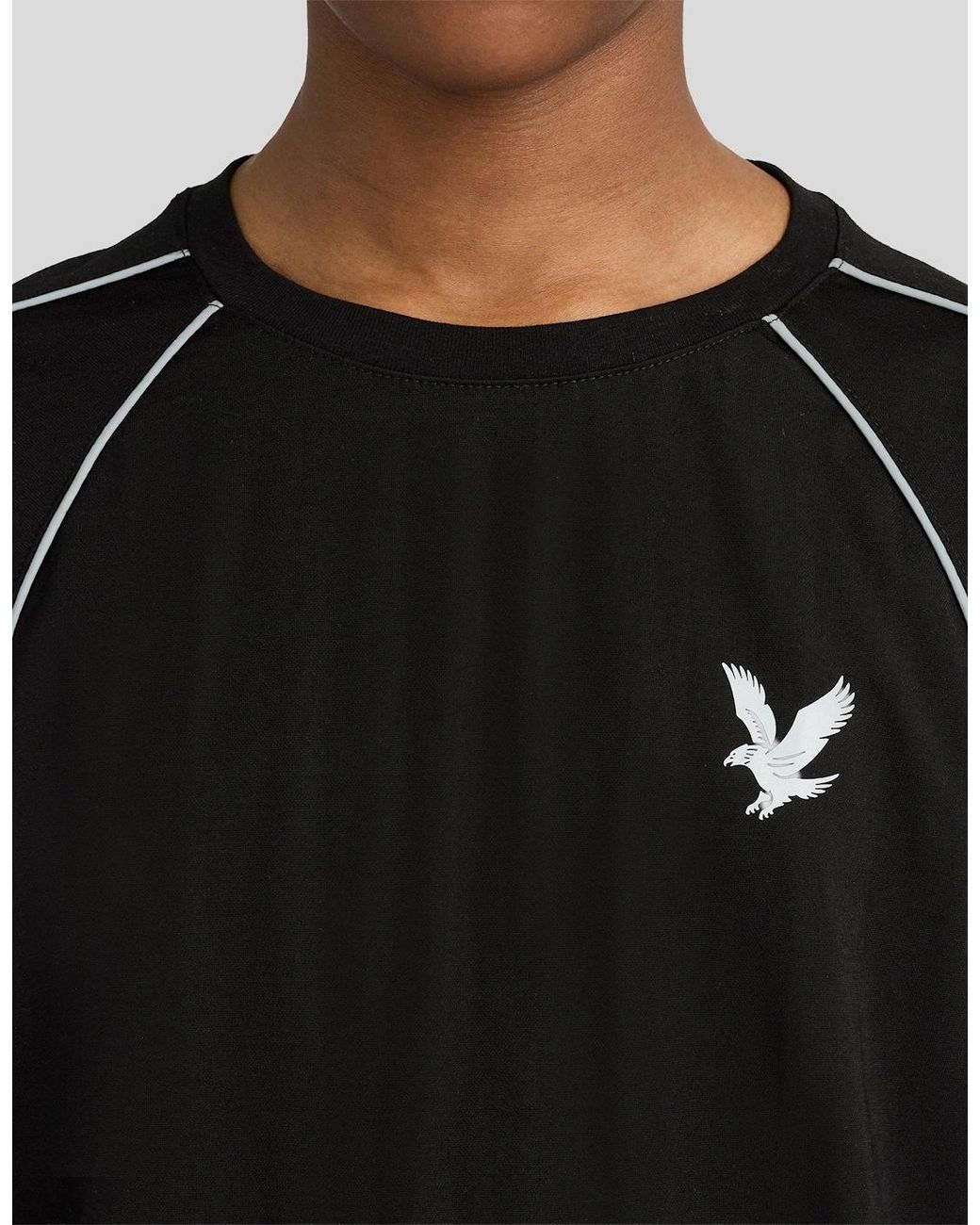 Lyle & Scott Black Reflective Piped T-Shirt for men