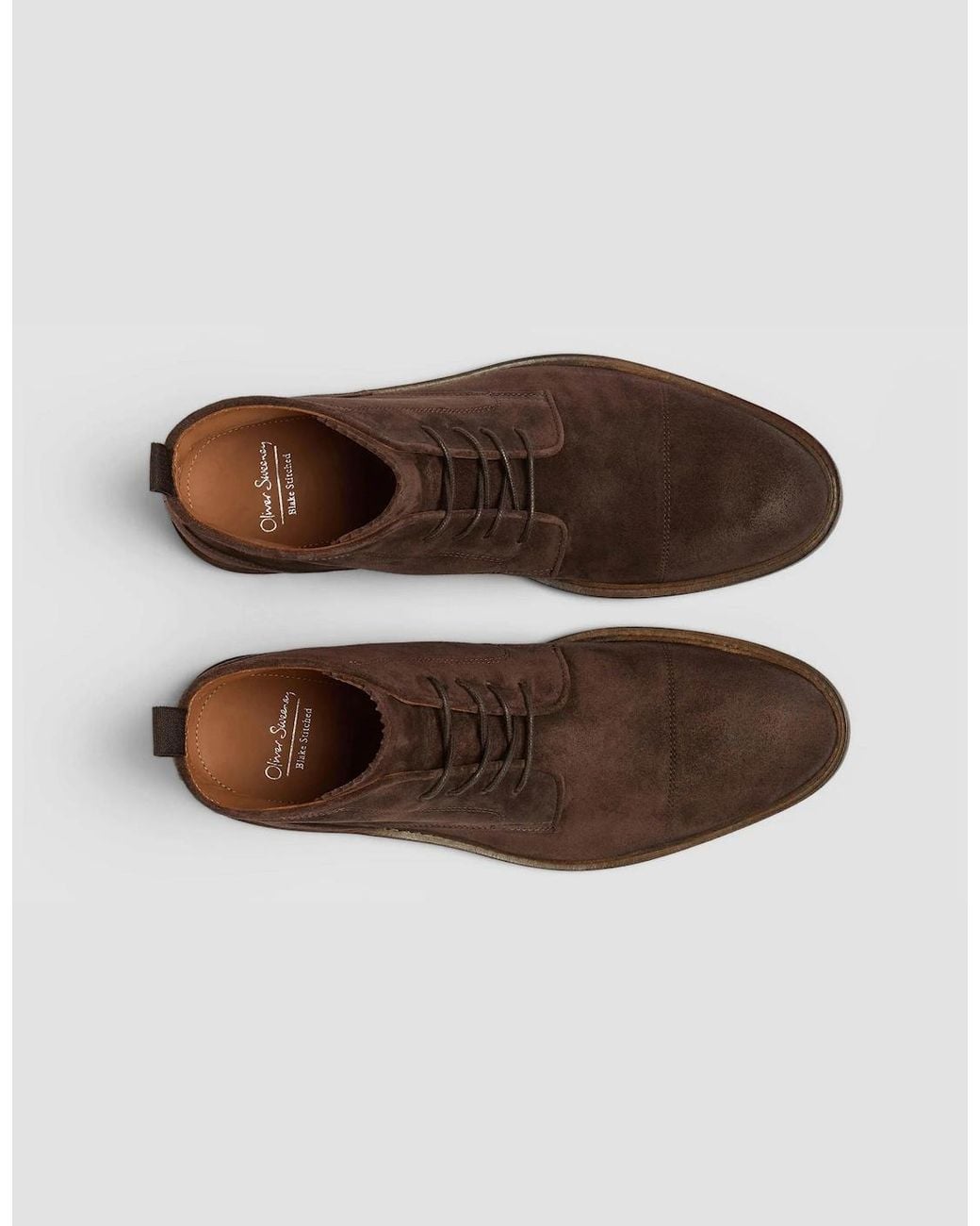 Oliver Sweeney Brown Drave Hand-Burnished Suede Chukka Boots for men