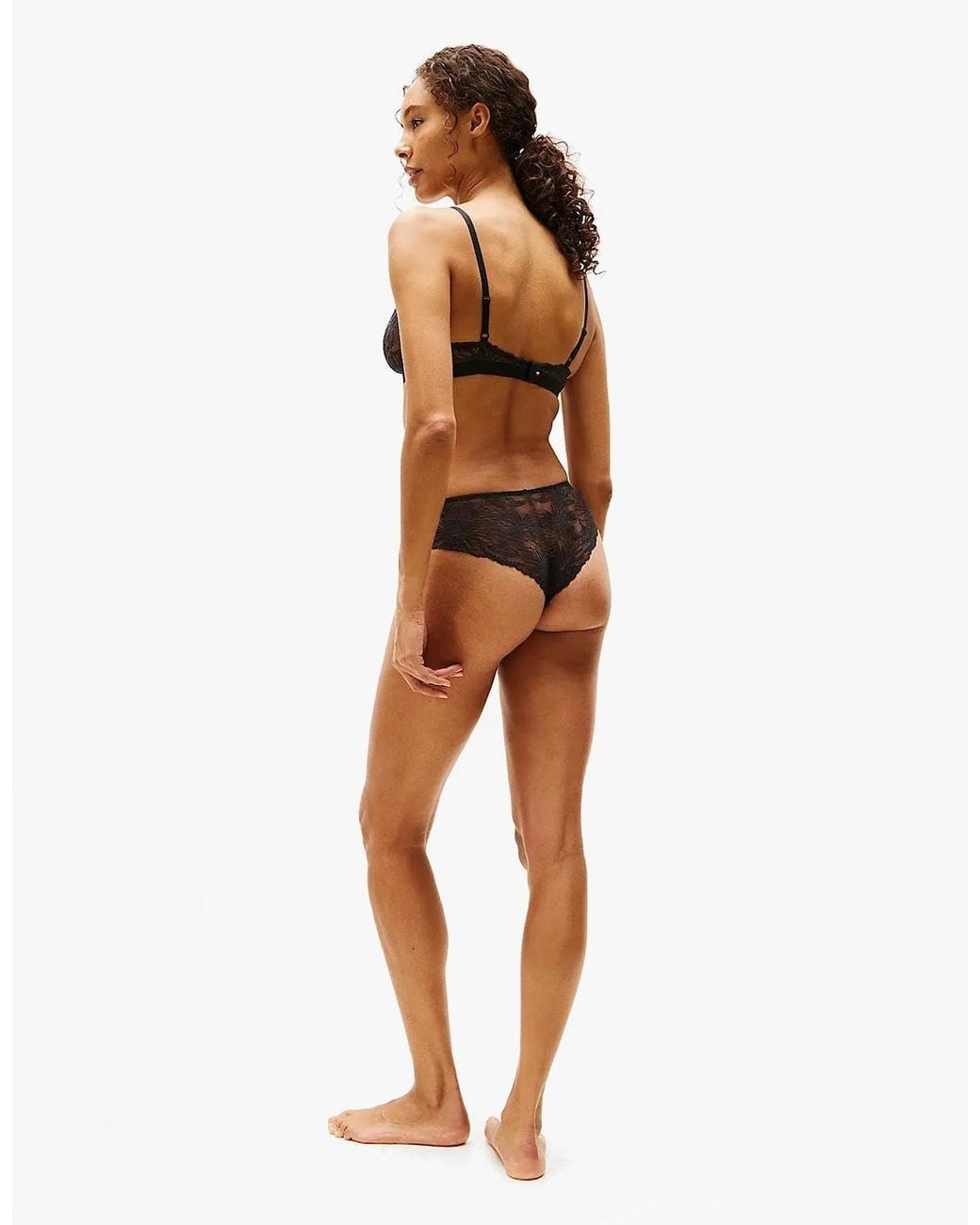 Tommy Hilfiger Black Floral Lace Triangle Bra