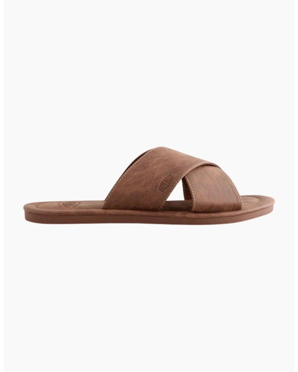 Superdry Brown Vintage Cross Strap Slides for men