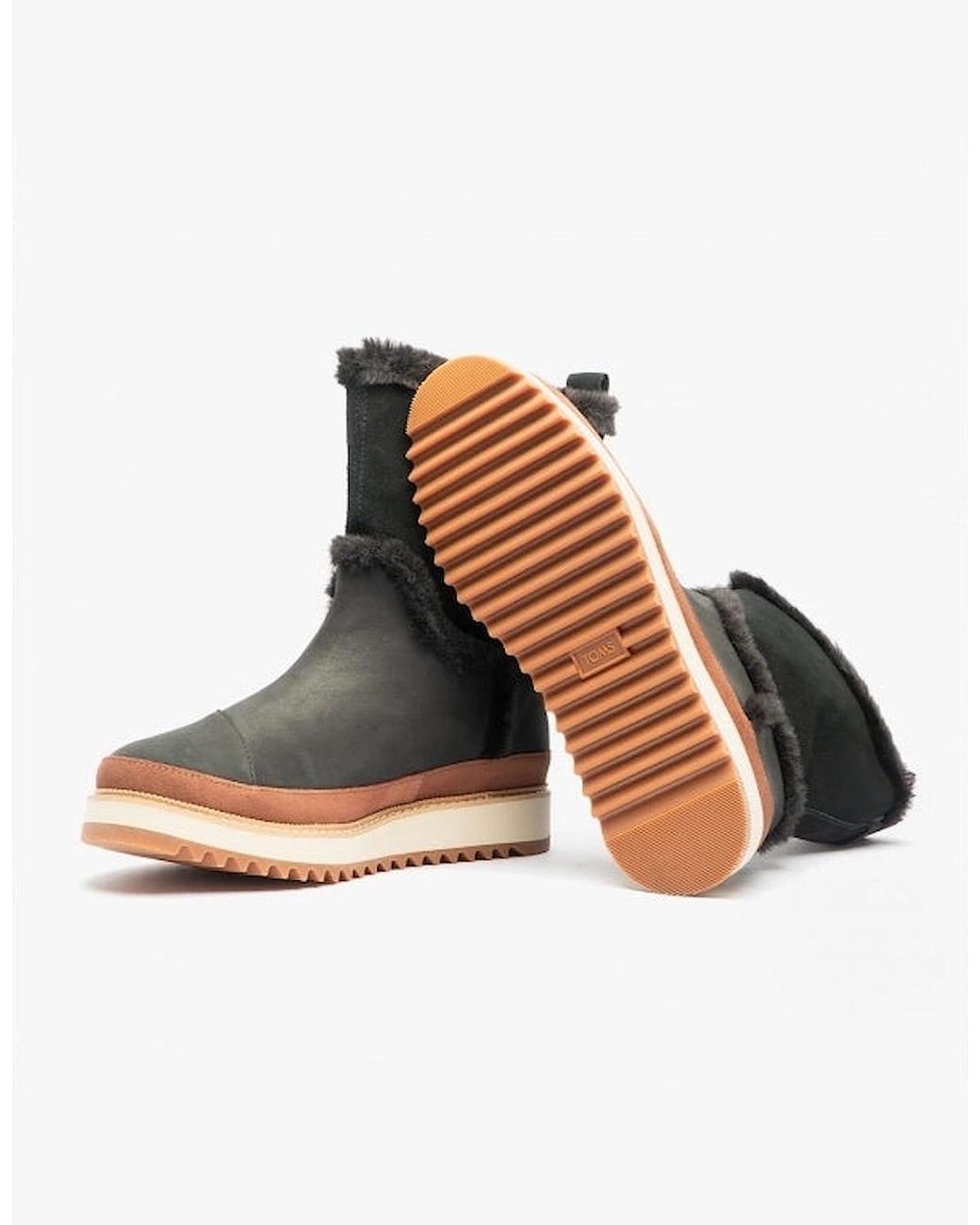 TOMS Black Makenna Leather Boots