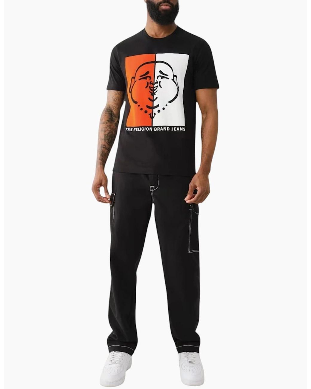 True Religion Black 108323 Graphic T Shirts for men