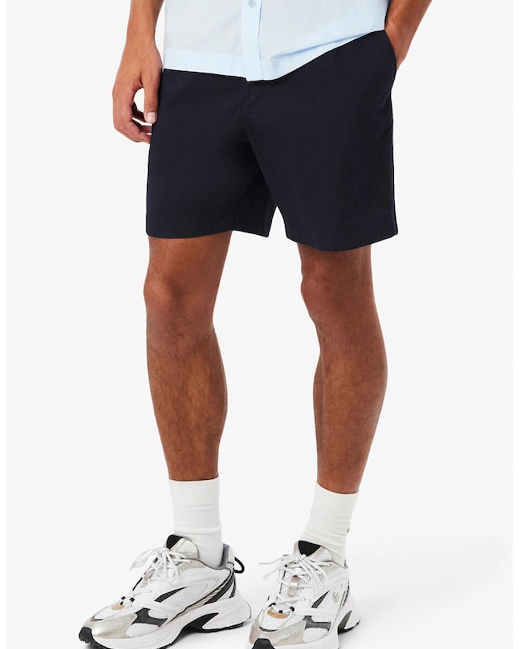 Lacoste White Regular Fit Stretch Cotton Shorts for men