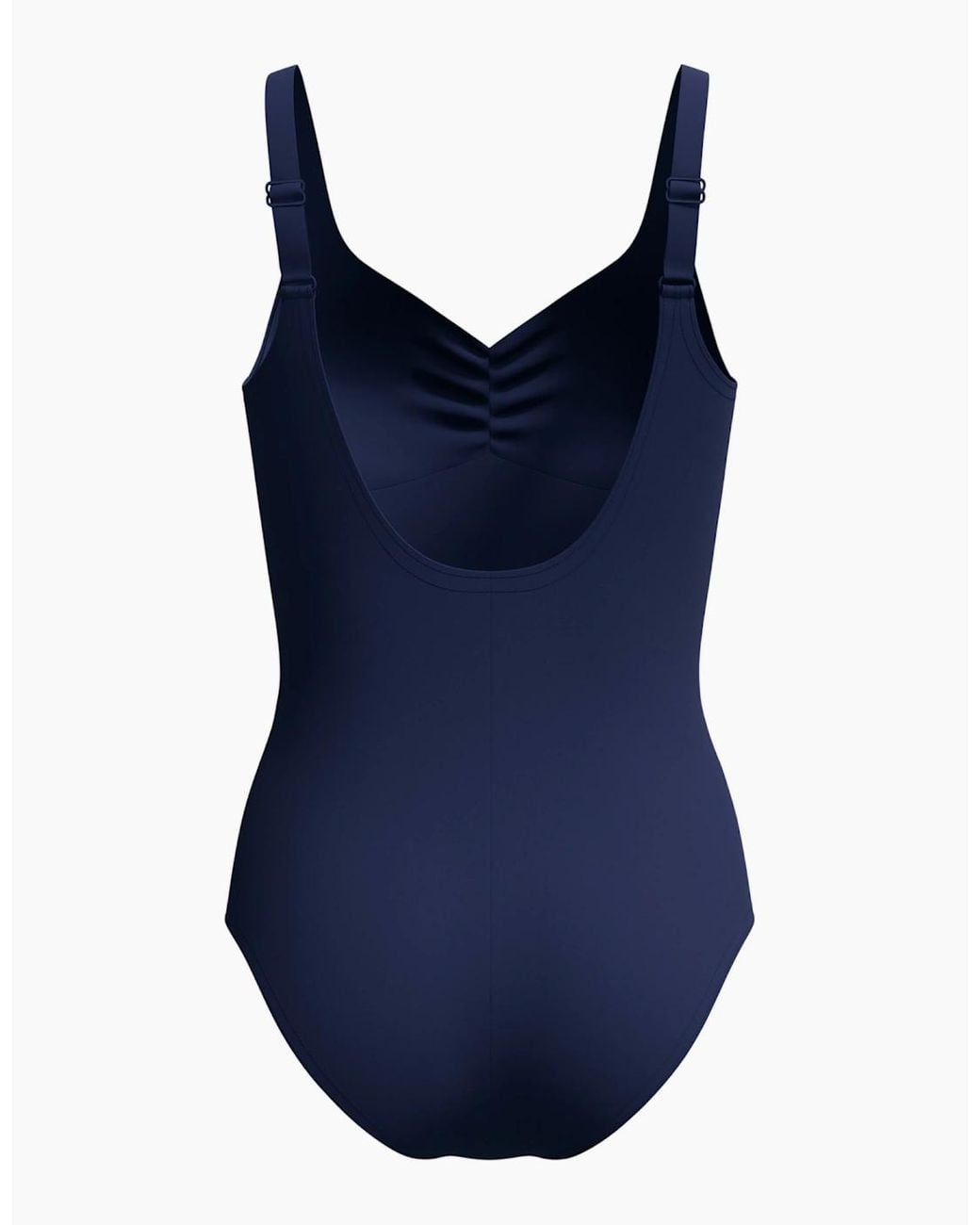Speedo Blue Ladies Aquanite Solid Ruched One Piece Swimsuit