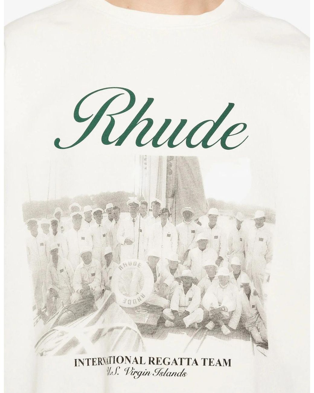 Rhude White Script Printed T-Shirt for men