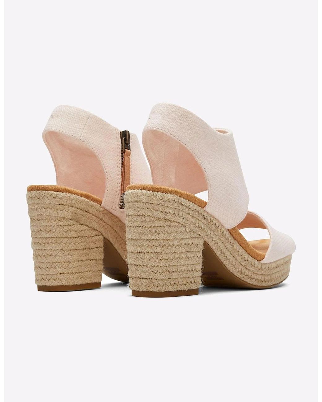 TOMS White Majorca Leather Sandals Dusty Peach