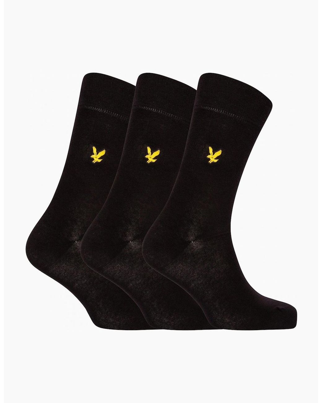 Lyle & Scott Black 3-Pack Angus Dress Socks for men