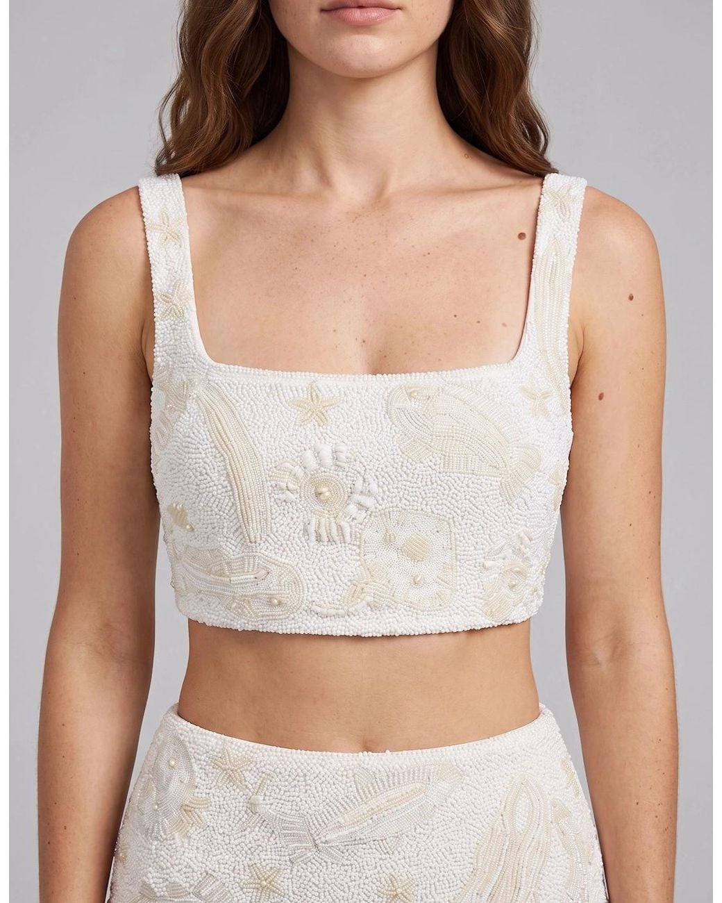 Oceanus White Arizona Ivory Beaded Co-Ord