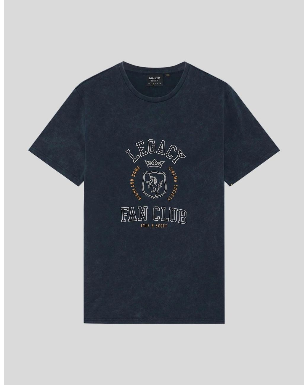 Lyle & Scott Blue Chest Graphic Washed Cotton T-Shirt for men