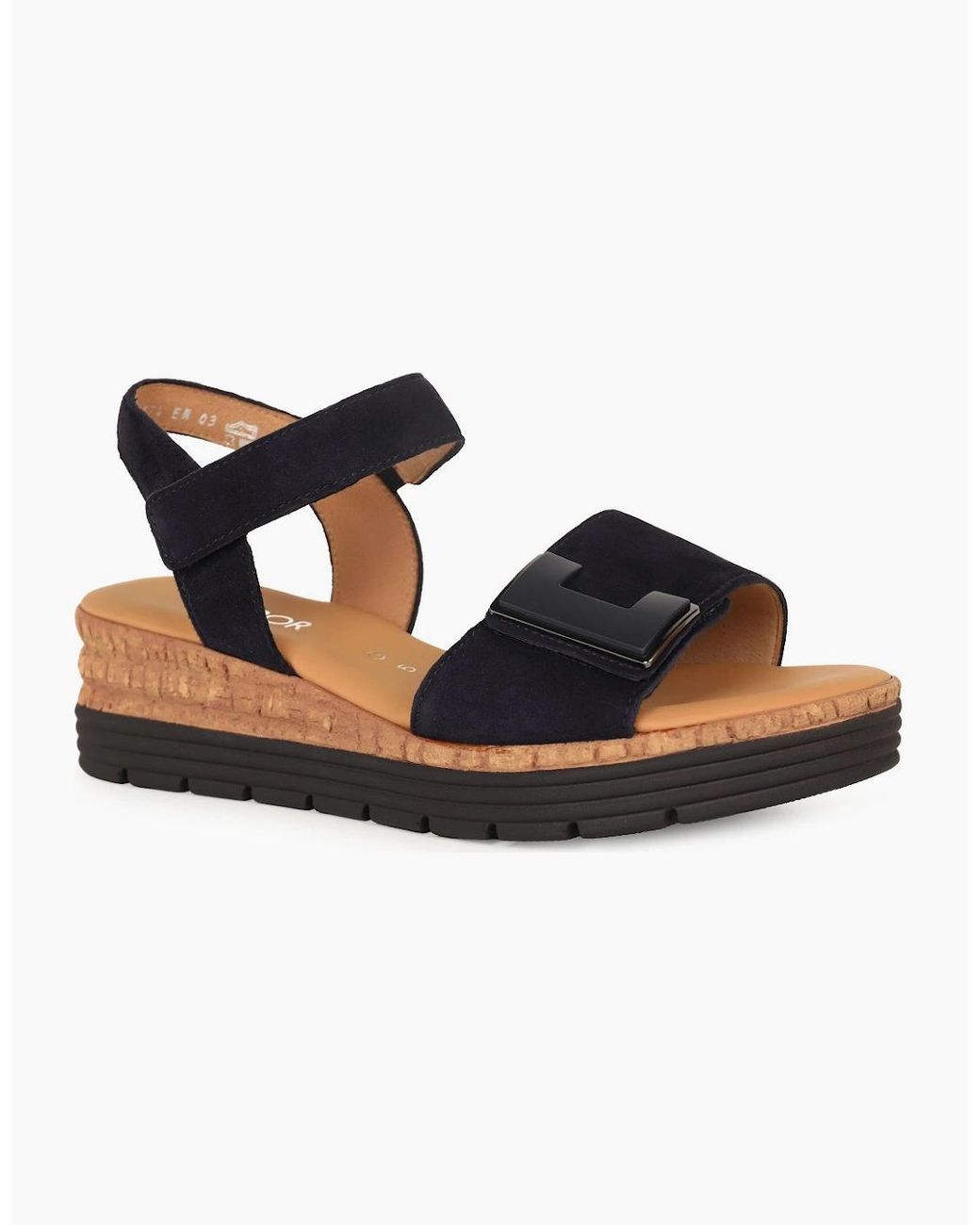 Gabor Blue Shout Wedge Heel Sandals