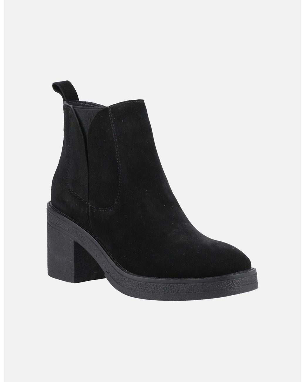 Hush Puppies Black Felicia Suede Heeled Chelsea Boots