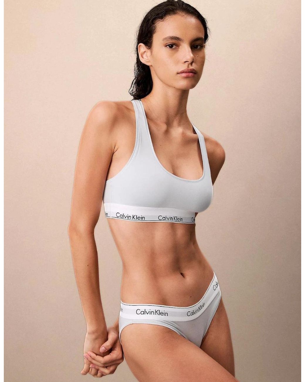 Calvin Klein Blue Modern Logo Unlined Bralette, Plein Air