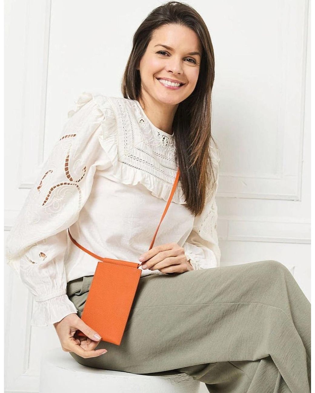 Elie Beaumont Orange Phone Pouch