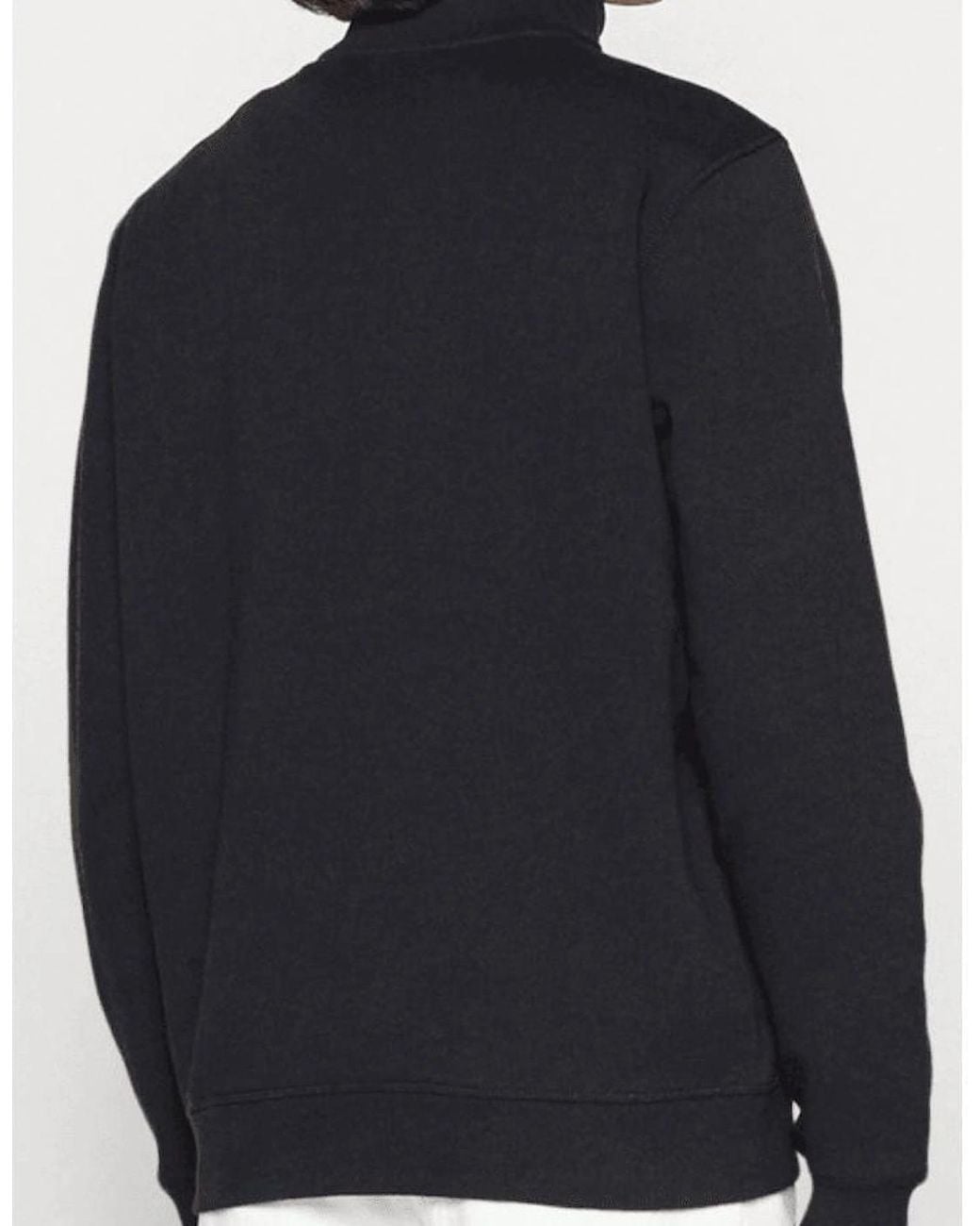 Boss Blue Zetrust Patch Logo Quarter Zip Sweatshirt for men