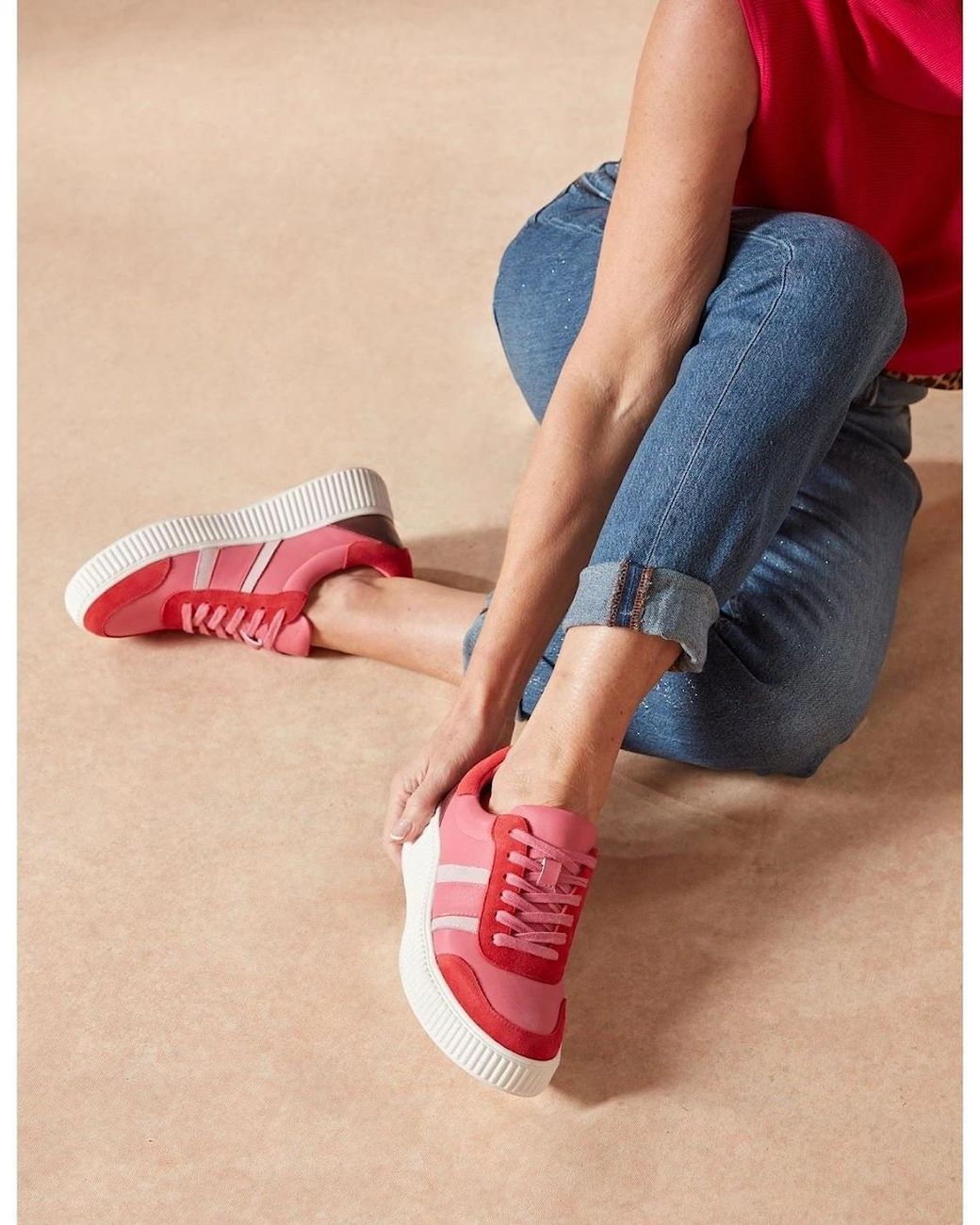 Hush Puppies Pink Holly Suede Fuchsia Trainers