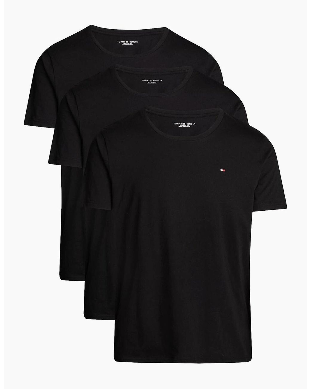 Tommy Hilfiger Black 3-Pack Signature Lounge T-Shirts for men
