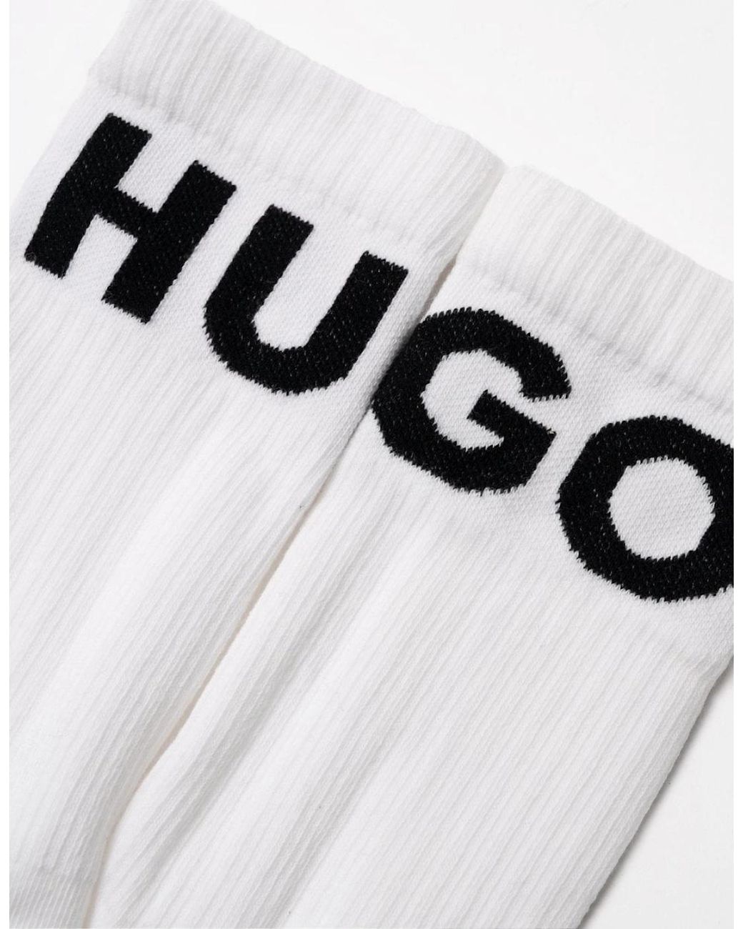 Boss White Hugo Iconic 3-Pack Quarter Length Combed Cotton Socks Nos for men