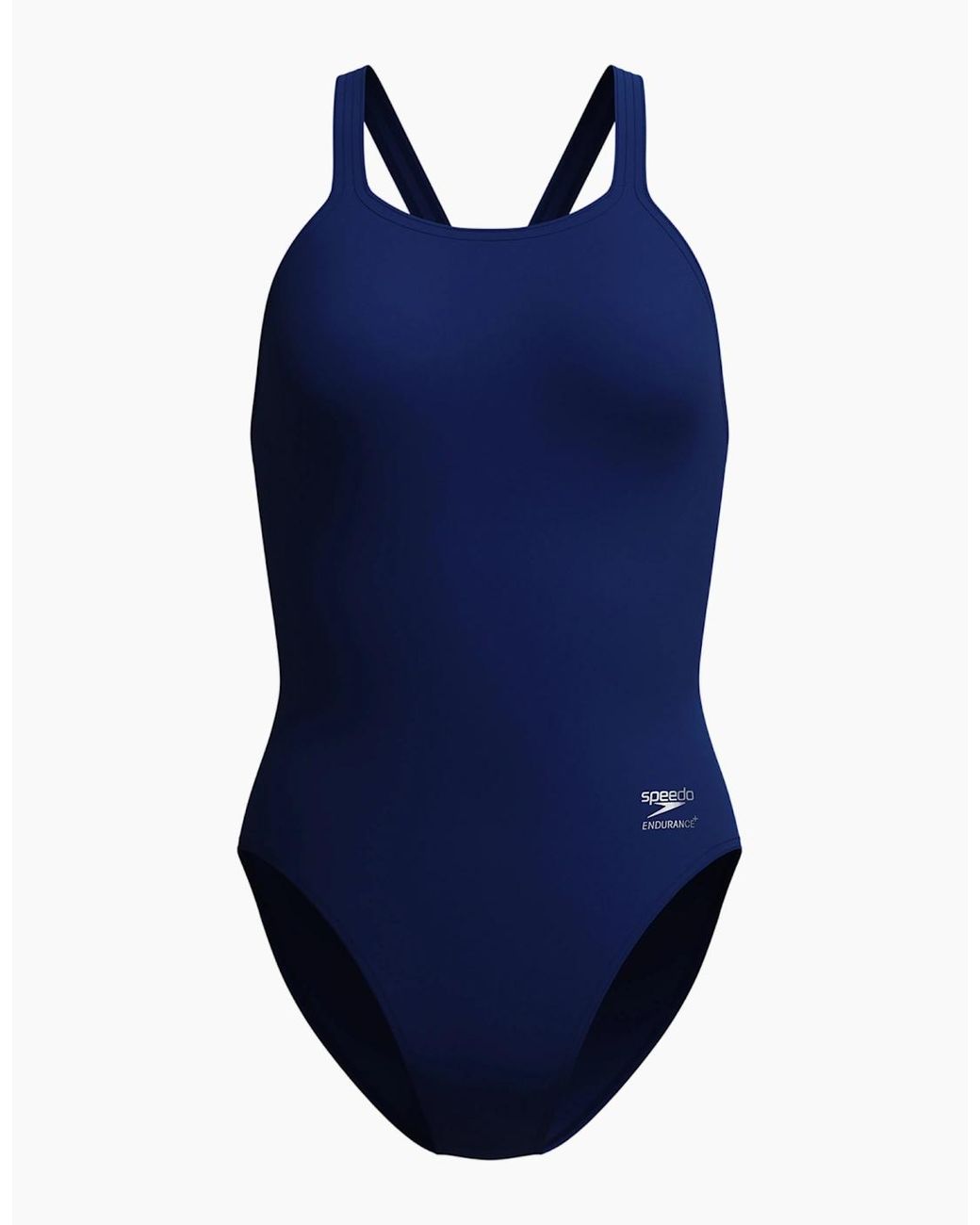 Speedo Blue Ladies Solid Leaderback One Piece Swimsuit