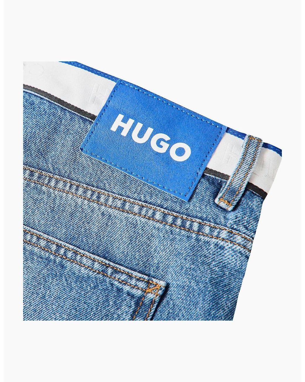 Boss Blue Nate Tape Wide Leg Jeans for men