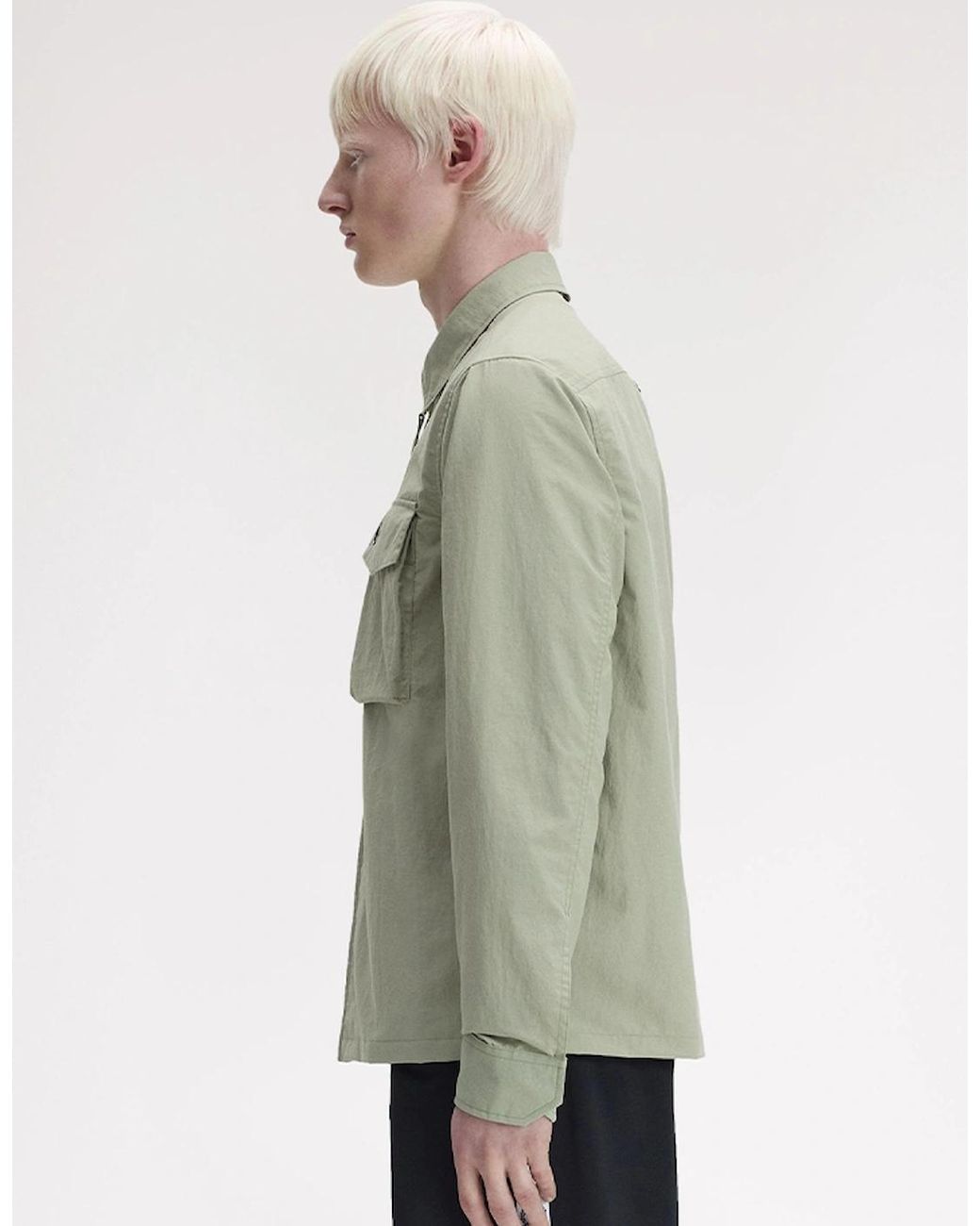 Fred Perry Green Ripstop Pocket Overshirt for men
