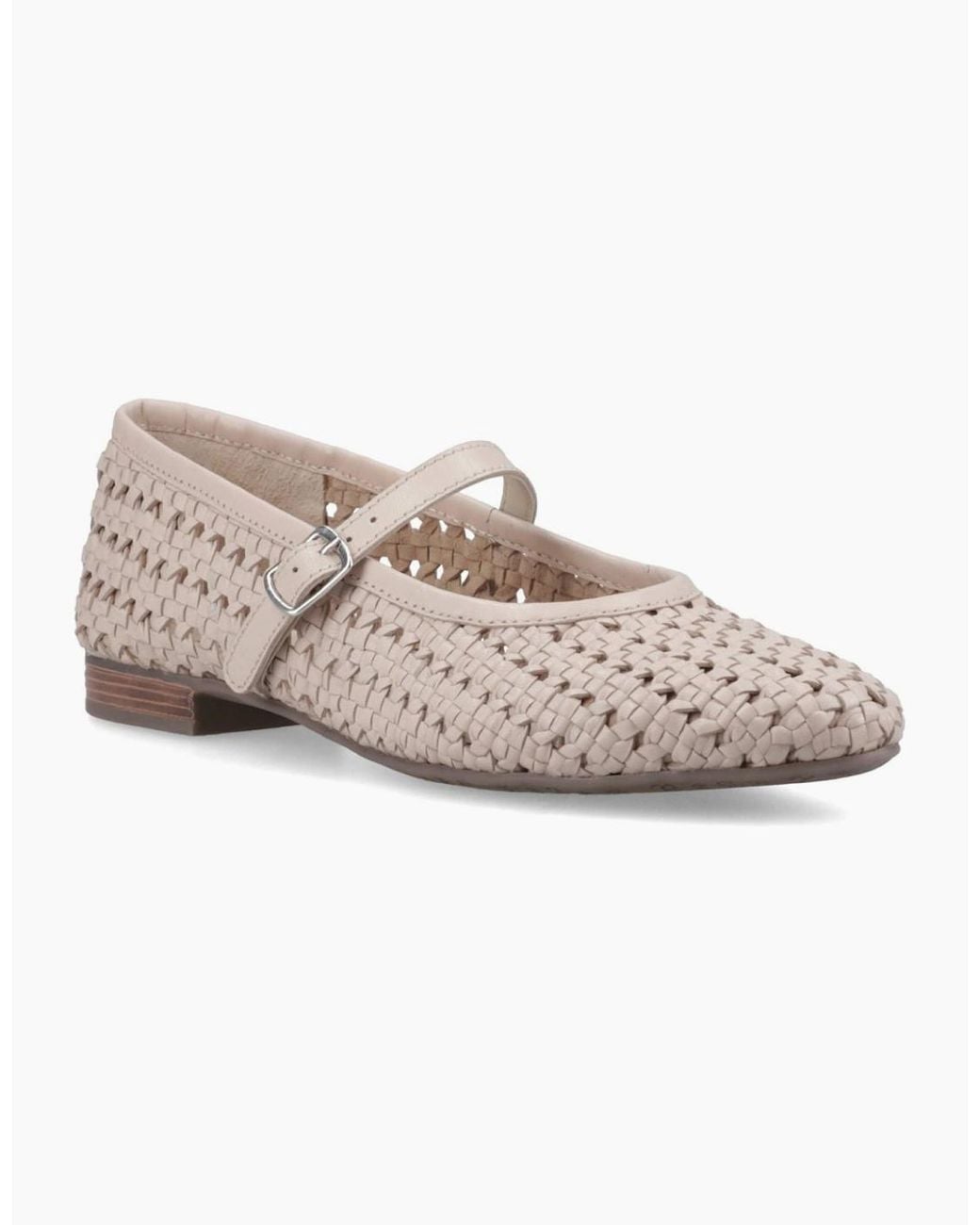 Hush Puppies Natural Delaney Woven Mary Jane Shoes