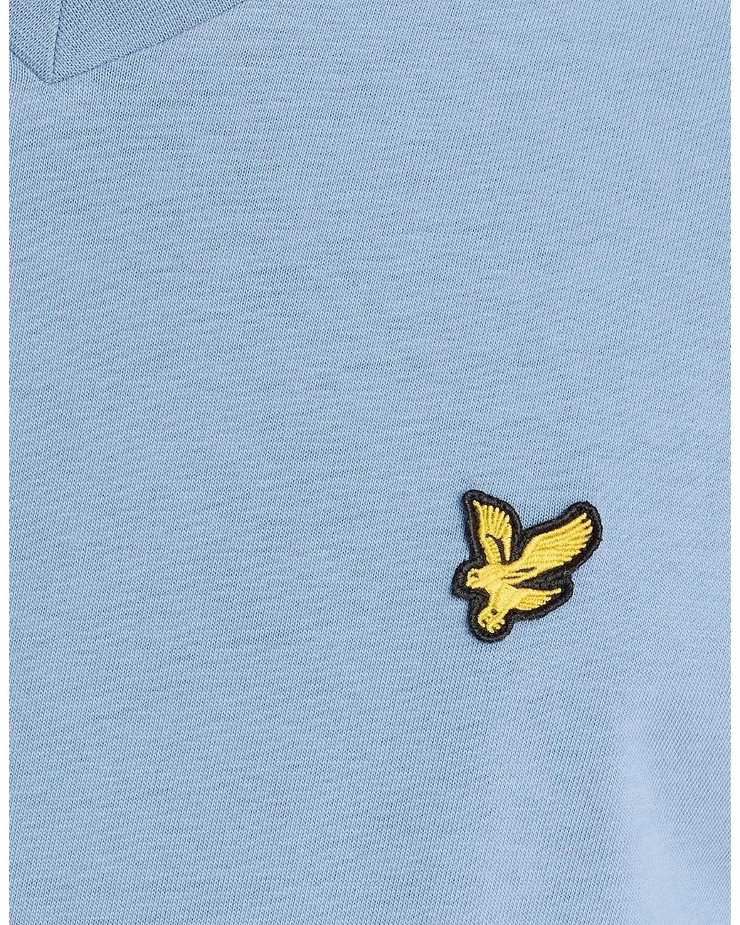 Lyle & Scott Blue Cotton V-Neck T-Shirt for men