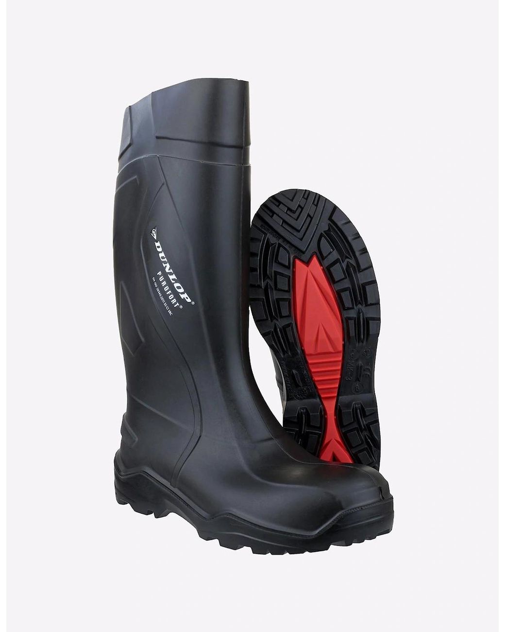Dunlop Black Purofort+ Full Safety Wellingtons for men