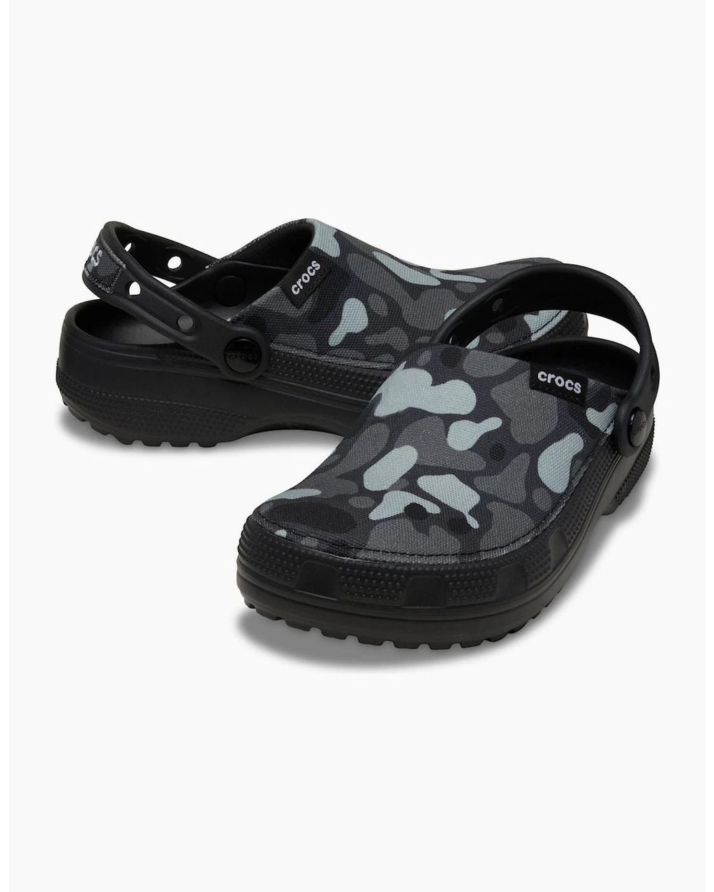 CROCSTM Black Classic Crafted Camo Textile Blend Clogs for men